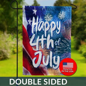 Happy 4th of July Garden Flag – July 4th Flag, American Patriotic Flag, Summer Garden Decor, USA Flag, Entryway Flag, Porch Decoration