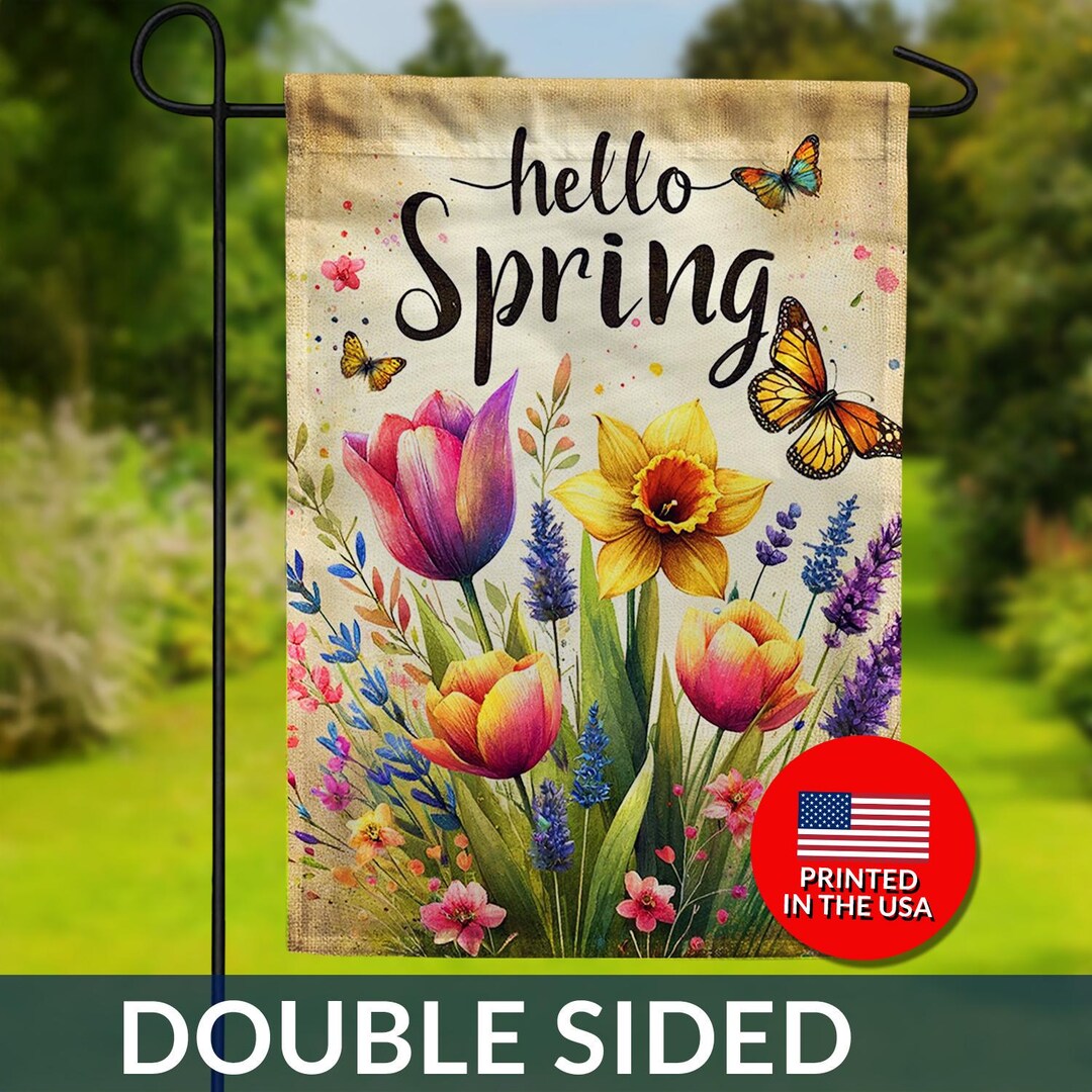 Spring Daffodil Tulip Garden Flag – Double Sided Floral Display - Etsy