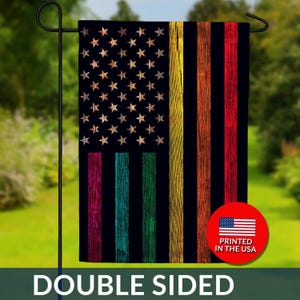 Rainbow Stripes Pride American Flag – Double Sided Polyester