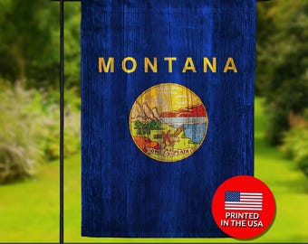 Montana State Flag – Wood Style, Double Sided (12.5" x18")