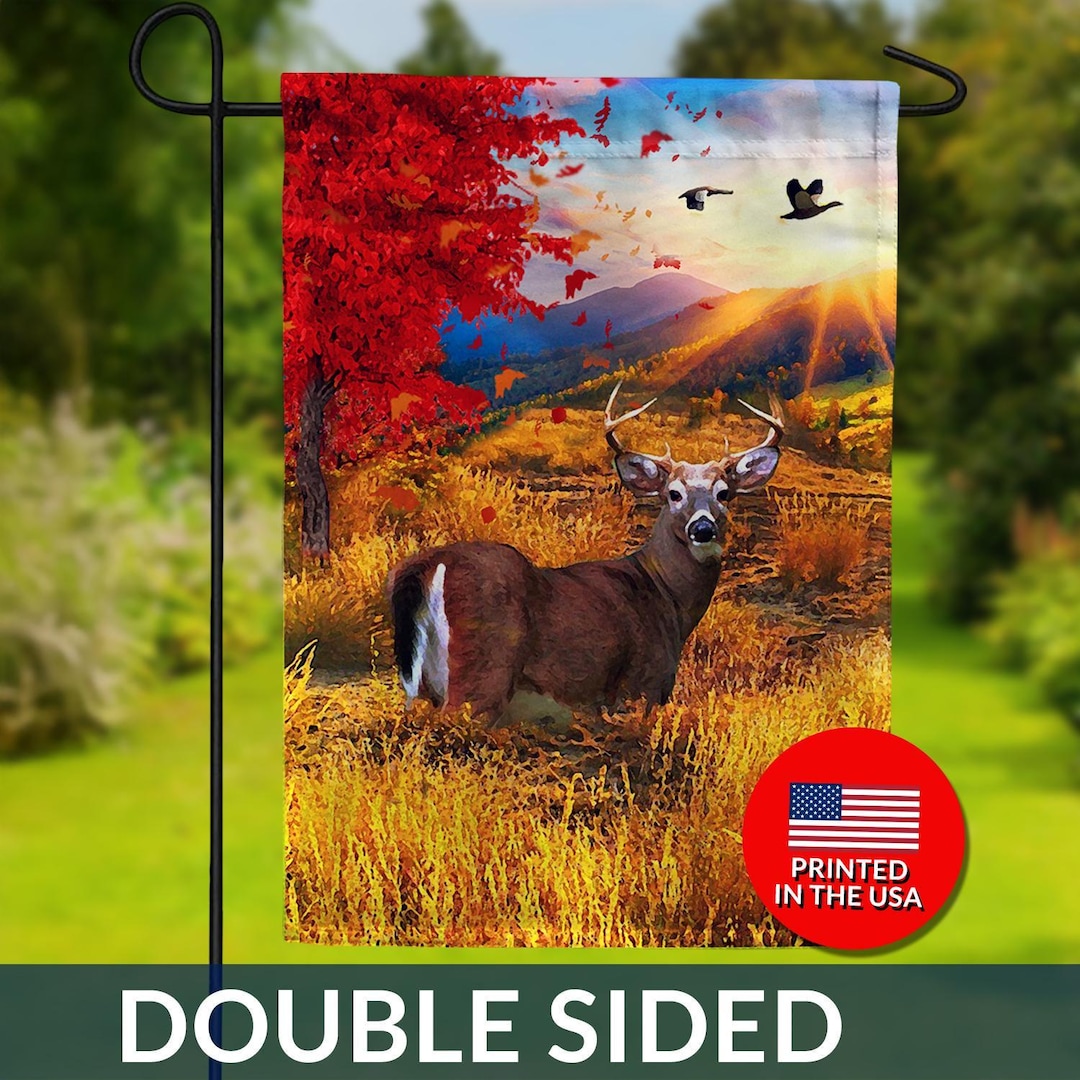 Whitetail Buck Deer Flag – Double Sided Fall Wildlife Decor - Etsy
