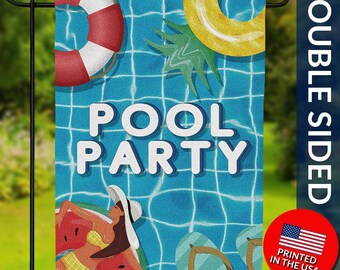 Pool Party Garden Flag – Double Sided Summer Decor
