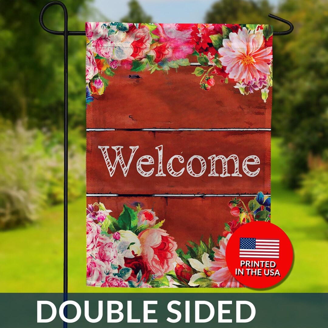Floral Welcome Spring Garden Flag – Double Sided, Weather Resistant - Etsy