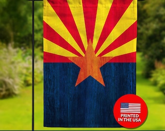 Arizona Flag Double Sided – Rustic Wood Texture, Grand Canyon State Pride