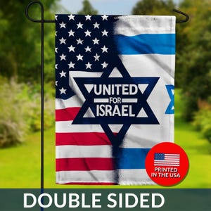 United for Israel Double Sided Flag - American Israeli Flag, Support Israel Flag, Patriotic Flag, Alliance Flag, Stand with Israel Flag