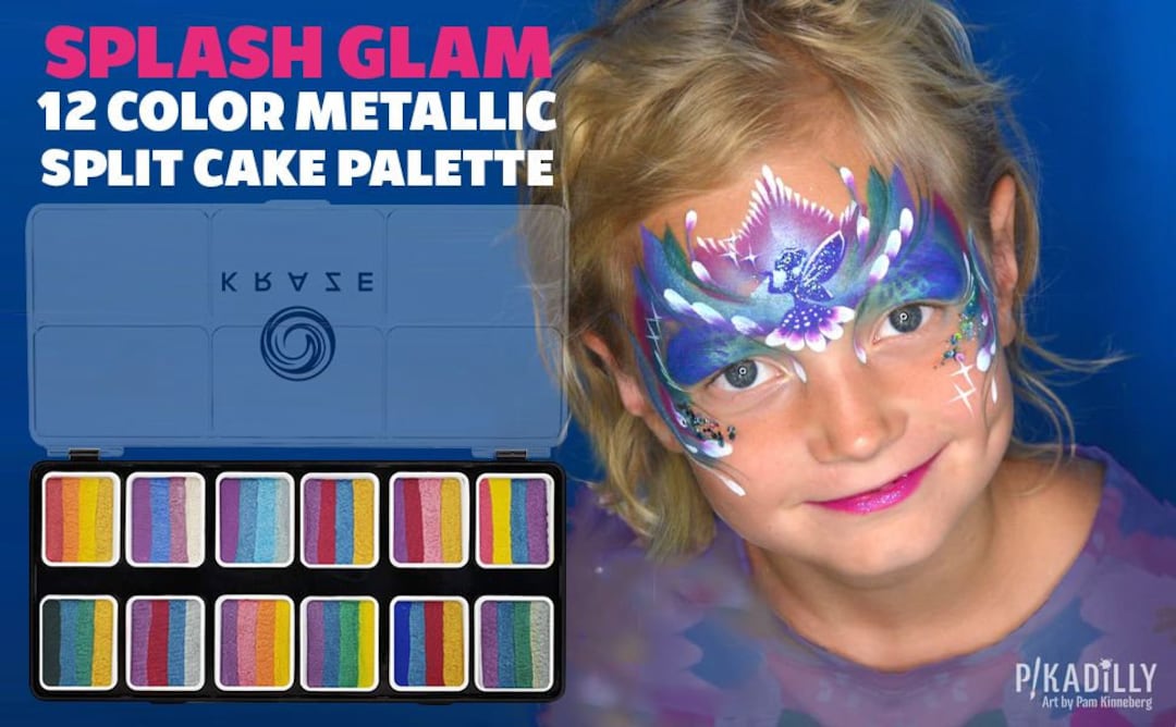 Kraze FX Splash Glam Metallic Face Paint Palette, Perfect Face Painting