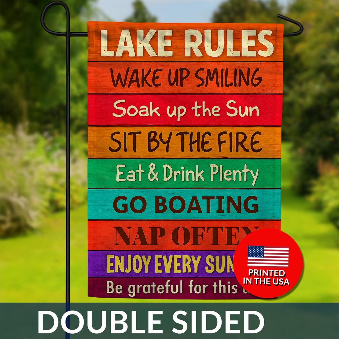 Lake Rules Double Sided Flag – Colorful Lakeside Decor, Boating Sign - Etsy