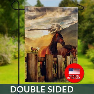 After The Storm Horses Double Sided Garden Flag - Ranch Decor