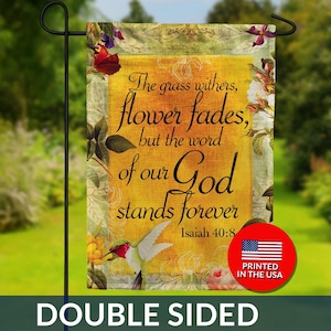 Scripture Garden Flag – Bible Verse Garden Flag, Christian Flag, Religious Flag, Faith-Inspired Home Decor, Bible Quote Outdoor Flag