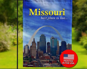 Missouri Gateway Arch Flag – St Louis Skyline, Double Sided