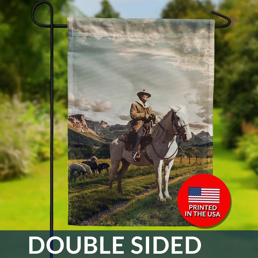 Cowboy and Horse Western Flag – Ranch Life Scenery - Etsy