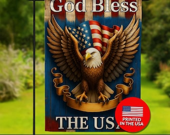 God Bless USA Eagle Flag – Patriotic Double Sided Design