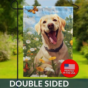 Golden Retriever Wildflower Garden Flag - Double Sided Summer Decor