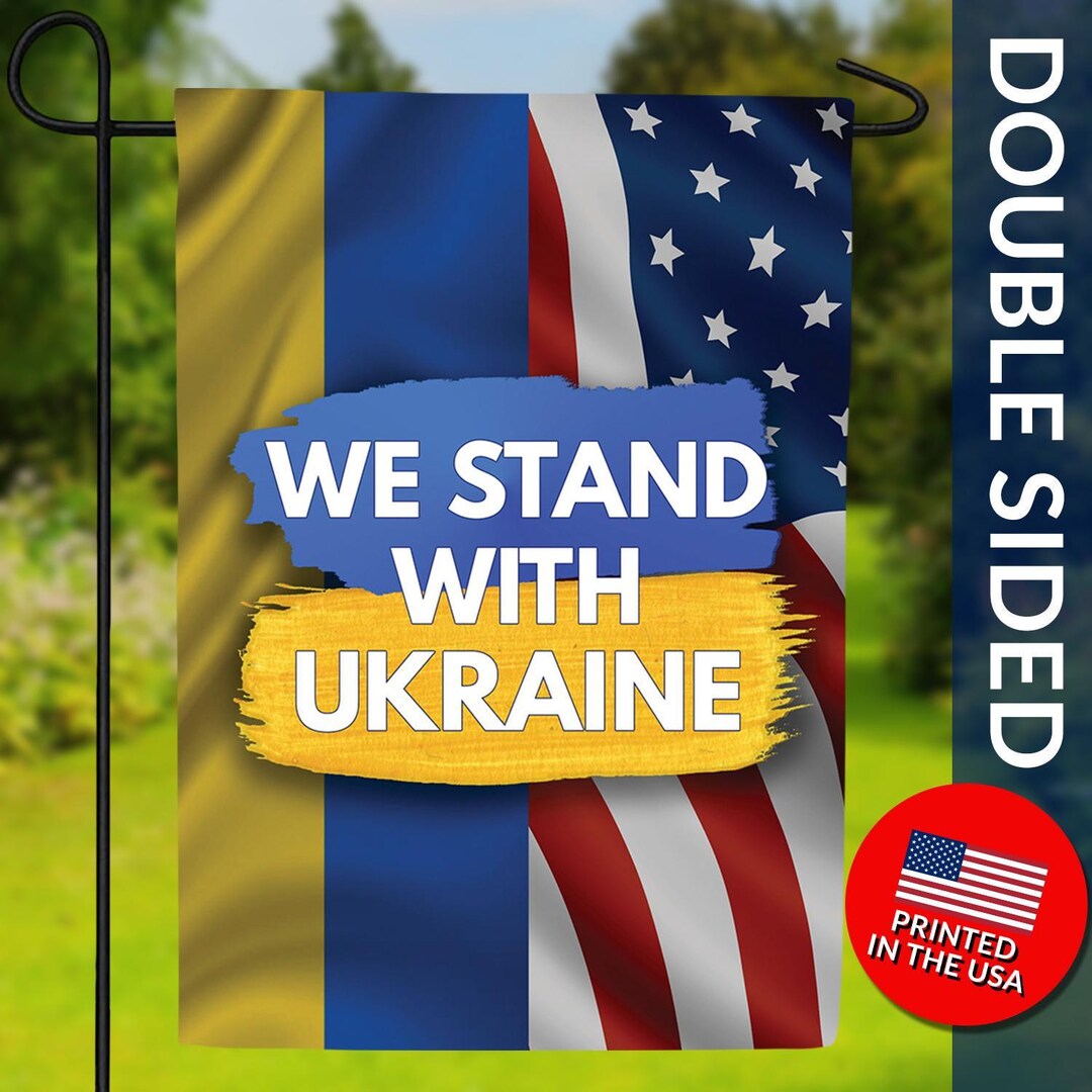 We Stand With Ukraine Flag – USA & Ukraine Unity, Double-sided - Etsy