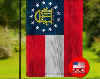 Rustic Georgia State Flag - Double Sided Wood Design, GA Pride