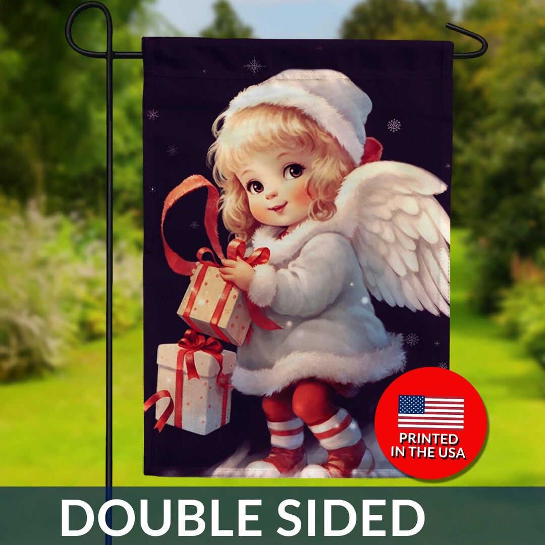 Little Miss Angelica Double Sided Flag - Angel Presents, Sweet ...