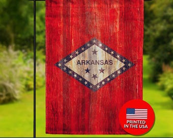 Arkansas State Flag – Rustic Wood Style, Double Sided