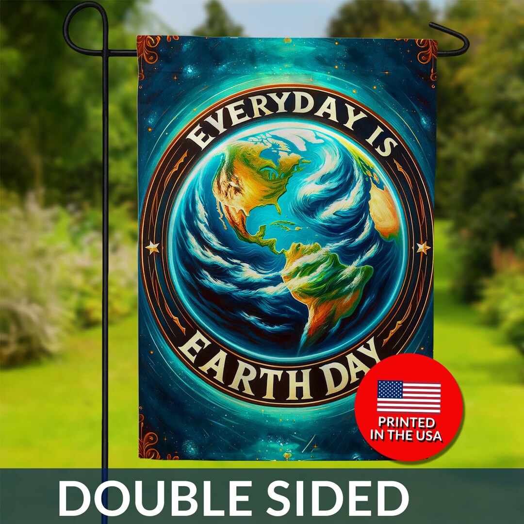 Earth Embrace Environmental Double Sided Flag - Rainbow Hands, Planet ...