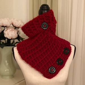 Crocheted Cowl & Ear Warmer Set (8x30.5) (Red Velvet #3)