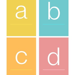 Imprimible, Tarjetas didácticas del alfabeto, Minúsculas, Minúsculas, Aprendizaje de niños pequeños, Preescolar, Lectura temprana