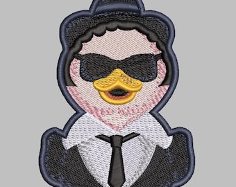 4"x4"  Blues Brother Ducky Duckie Digital Download only for 4x4 and larger hoops Embroidery File for towels, bibs, blankets, music