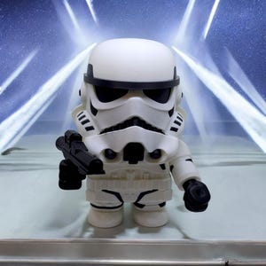 Chunkiez Building Brick Style Storm Trooper -Inspired Posable Figure Removable weapons -  | Unique Collectible Gift for Star Wars Fans