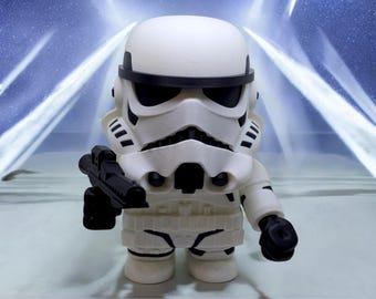 Chunkiez Building Brick Style Storm Trooper -Inspired Posable Figure Removable weapons -  | Unique Collectible Gift for Star Wars Fans