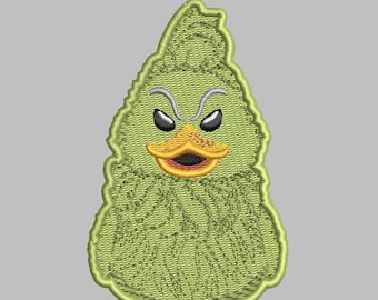 4"x4"  Mean Grinch Ducky Duckie Digital Download only for 4x4 and larger hoops Embroidery File for towels, bibs, blankets, Stole Christmas