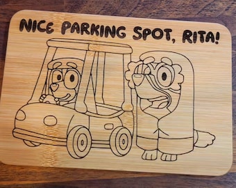 Blue dog and bingo grannies,  serving cheese board  gifts for mom with FREE SHIPPING