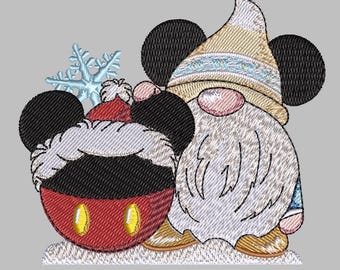 4"x4" Christmas 2024 Santa Mouse Ornament Gnome Digital Download only for 4x4 and larger hoops Embroidery File for Mom, Grandma, family