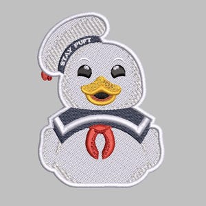 4"x4" Marshmallow Ducky Duckie digital nedladdning endast för 4x4 och större ringar broderifil för handdukar, haklappar, filtar, Ghost Chase Puft