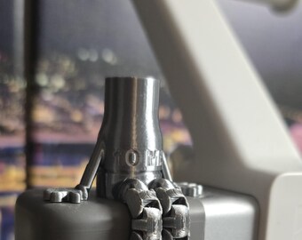 10mm socket companions Flexy articulated toolbox or desk toy. 3d printed chrome like socket model. For display, deep well or standard type