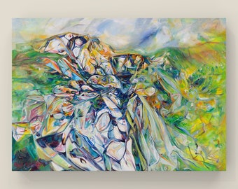 Mountain Wall Art , Mountain Landscape Oil Painting, Mountain Scene Painting, Abstract Mountain Painting, Shenandoah Old Rag Mountains