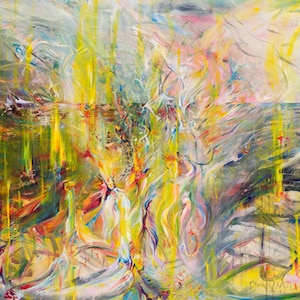 NIRVANA. Original Mixed Media Oil Painting On Canvas, Visionary Psychedelic Wall Art, Modern Abstract Artwork, Inspiring Gift