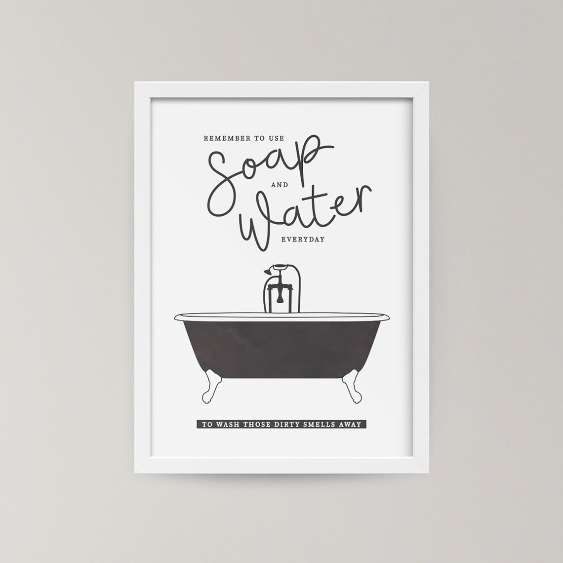 Set of 3 Bathroom Etiquette Prints Toilet Tooth Brush Bath Etsy UK