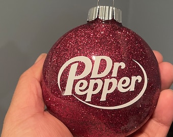 Dr Pepper inspired ornament, custom ornament