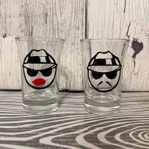 Lowrider couple shot glasses, cholo shot glass, chola shot glass, oldies glass, brown pride, chicano