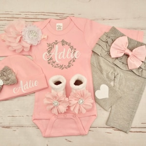 baby girl gift personalized newborn/0-3m girl outfit baby girl coming home outfit girl outfit personalized name baby girl outfit hospital