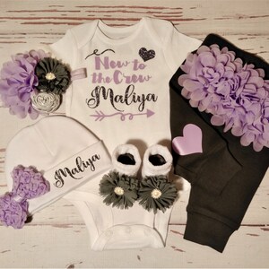 Hospital Outfit Baby Girl Coming Home Outfit Baby Girl Clothes Newborn Coming Home Outfit Going Home Outfit For Baby Girl Personalized Name