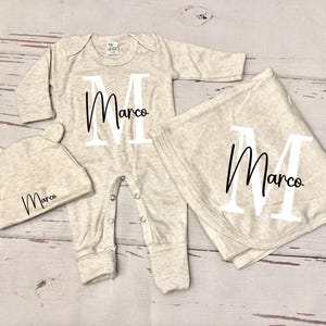 Baby Boy Coming Home Outfit Newborn Baby Boy Outfit Take Home Outfit Personalized Outfit Clothing For Boy Baby Shower Gift Boy tan cream