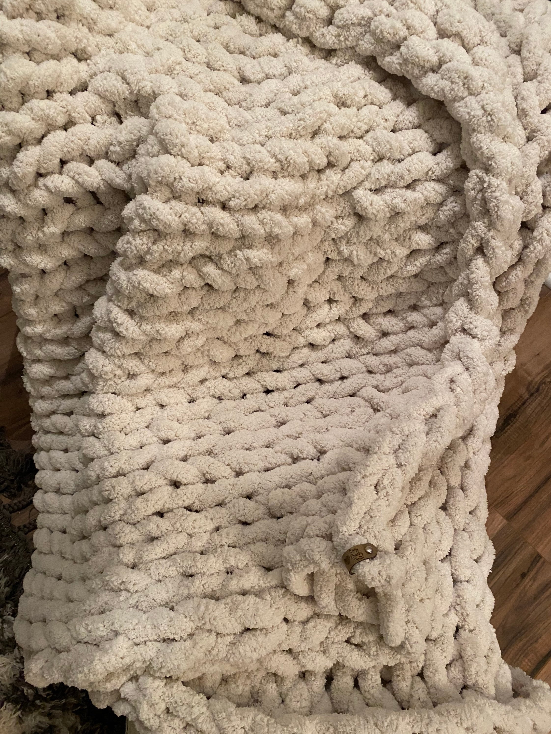 Handmade Chunky Knit Blanket Soft Chenille Throw Cream Etsy