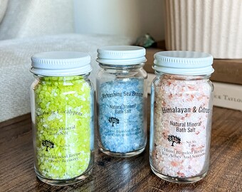 Bath Salts, Soothing Natural Bath Soak, Everything Plastic Free, Essential Oils, Custom Gift Box