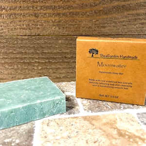Moonwater Scented Soap Bar for Men, Handmade Lathering, Cleansing Body Wash