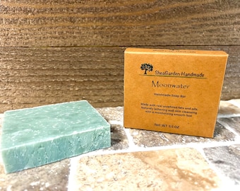 Moonwater Scented Soap Bar for Men, Handmade Lathering, Cleansing Body Wash