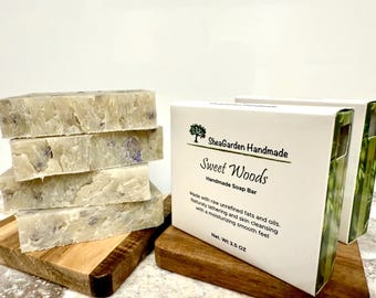 Sweet Woods, Handcrafted Soap Bar, Essential Oil Soap, Hippie Scented Soap, Floral Woodsy, Oatmeal Exfoliation