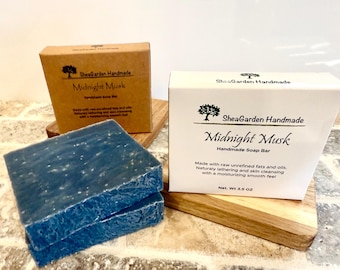 Midnight Musk Soap, Men’s Scented Soap Bar, Exfoliating BodyScrub, Handmade 3.5oz Individually Boxed