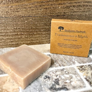 Frankincense & Myrrh Soap, All Natural Premium Ingredients, Vegan Handcrafted 3.5oz Bar