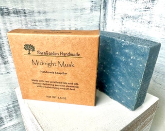 Midnight Musk Soap, Exfoliating Mens Bar Soap, 3.5 Ounce Bar, Pumice