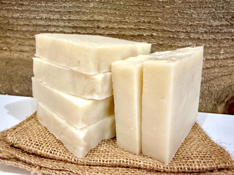 Unscented Shea Butter Soap, Hypoallergenic for Sensitive Skin, Handmade All Natural, Vegan image 5