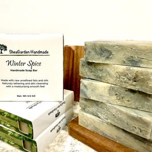 Winter Spice Handmade Soap, Rosemary Lemon Cinnamon Clove, Spicy Crisp Essential Oil Soap, All Natural Ingredients